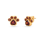 Garnet Stone Silver Earrings