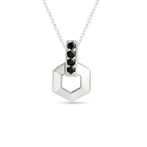 Black Hexa Pendant Necklace