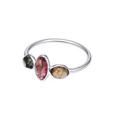 Aurora Trio Tourmaline Ring in 925 Silver