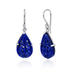 Royal Blue Carved Set in 925 Silver