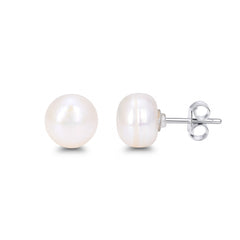 Timeless Pearl Stud Earrings in 925 Silver