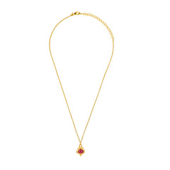 Antique Style Garnet Pendant Necklace in 925 Silver