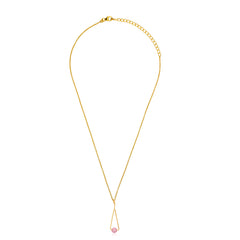 Soft Pink Wire Pendant Necklace in 925 Sterling Silver for Women