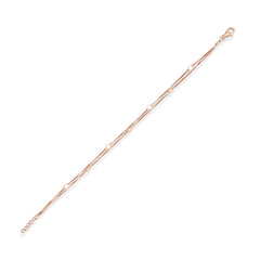 Rose gold bracelet on a white background