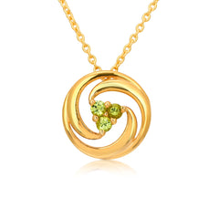 Encircle Peridot Necklace in 925 Silver