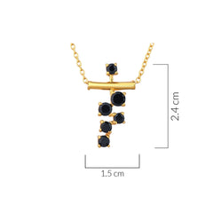 Falling Dots Black Spinel Necklace
