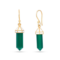 Green Onyx 925 Silver Earrings