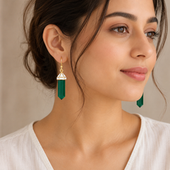 Green Onyx 925 Silver Earrings