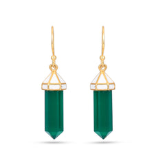 Green Onyx 925 Silver Earrings