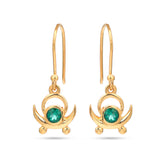 Green Onyx Crescent Dangle Earrings in 925 Silver