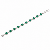 Green Onyx Silver Bracelet