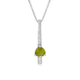 Heart Peridot CZ 925 Silver Pendant Set