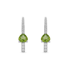 Heart Peridot CZ 925 Silver Pendant Set
