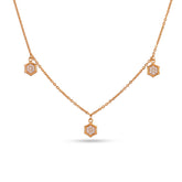 Hexagon Charm Necklace In 925 Silver