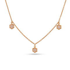 Hexagon Charm Necklace In 925 Silver