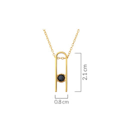 Linear Drop Black Spinel Necklace