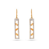 Marquise Citrine Stone Silver Earrings