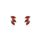 Marquise Garnet Stone Silver Earrings