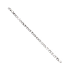Silver chain bracelet on a white background