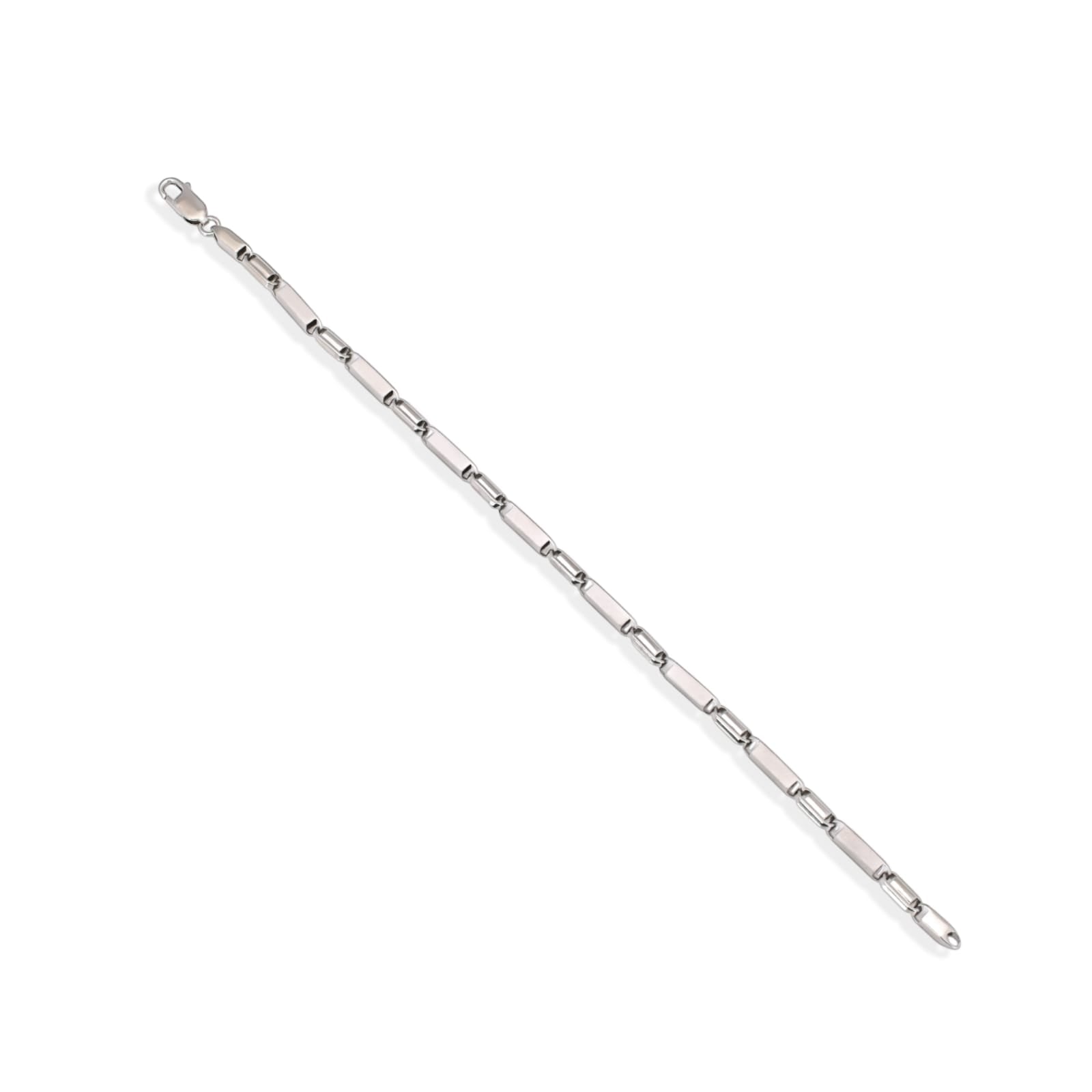Silver chain on a white background
