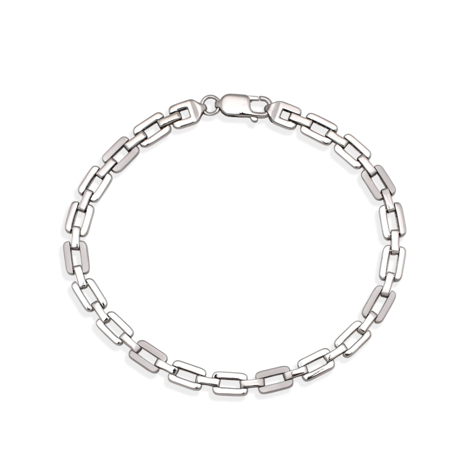 Silver bracelet on a white background