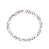 Silver bracelet on a white background
