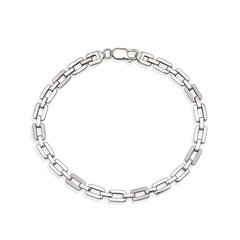 Silver bracelet on a white background
