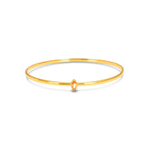 Minimal Citrine Bangle in 925 Silver