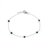 Minimal Green Onyx Bracelet in 925 Silver