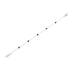 Minimal Green Onyx Bracelet in 925 Silver