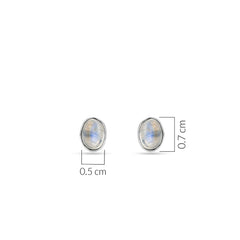 Lunar Moonstone Stud Earrings