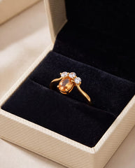Oval Citrine 925 Silver Ring