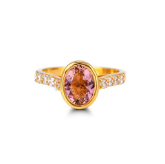 Pink Tourmaline Silver Ring