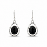 Black Onyx Silver Earrings