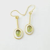 Oval peridot 925 Silver Earrings