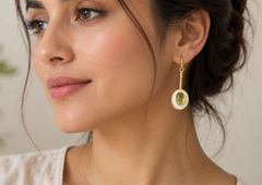 Oval peridot 925 Silver Earrings