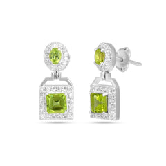 Cube Peridot Earrings