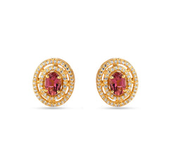 Vibrant Pink Tourmaline Earrings