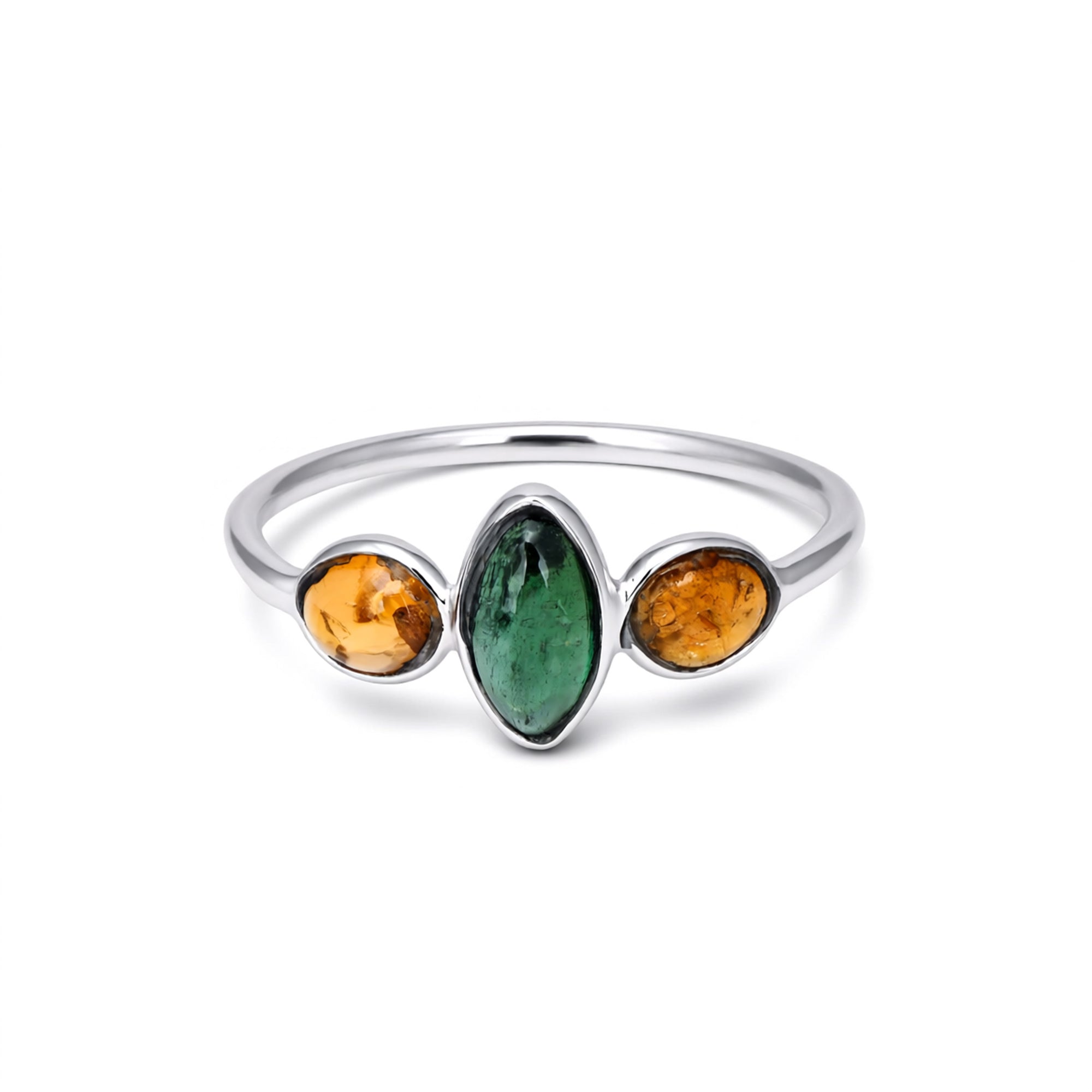 Refreshing Tourmaline Ring in 925 Silver