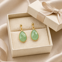 Serene Chalcedony Earrings in 925 Silver