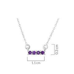 Sharp Line Amethyst Necklace in 925 Silver