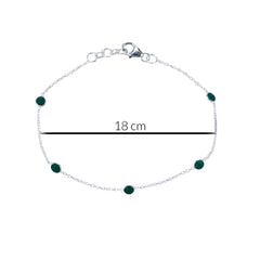 Minimal Green Onyx Bracelet in 925 Silver
