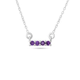 Sharp Line Amethyst Necklace in 925 Silver