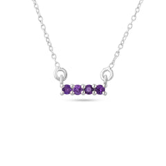 Sharp Line Amethyst Necklace in 925 Silver