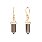 Smoky Quartz Earrings In 925 Silver