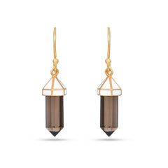 Smoky Quartz Earrings In 925 Silver