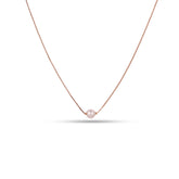 Necklace with a single pearl on a white background