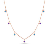 Star Charm Enamel Silver Necklace