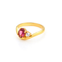 Sweet Blush Pink Tourmaline Ring in 925 Silver