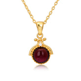 Vintage Style Garnet Necklace in 925 Silver